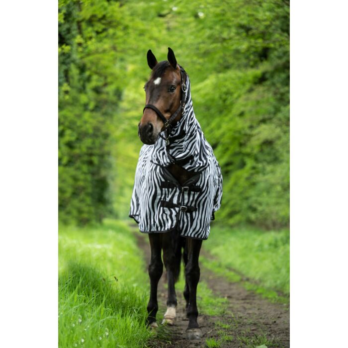 Vliegendeken met hals -Zebra- met buikflap